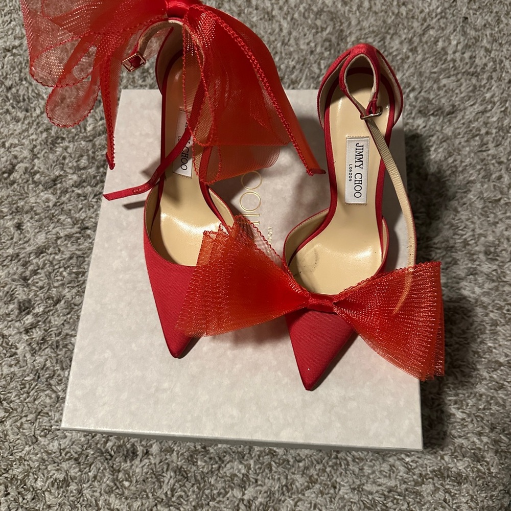 Jimmy Choo Red Bow Heels